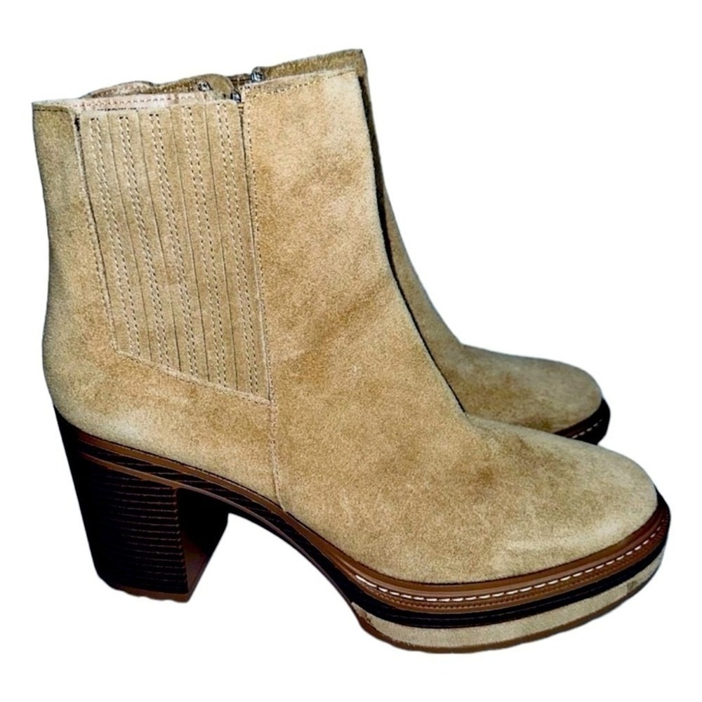 Steve Madden‎ Womens 10 Searches Sand and Stone Suede Chelsea Platform Boots